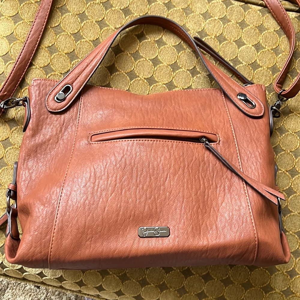NWT Jessica Simpson Leather Handbag Saddle Brown
